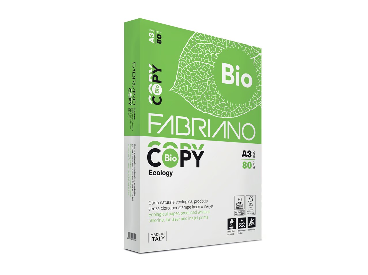 Carta per fotocopie Fabriano Copy Bio Ecology A4, 80 gr - Confezioni da 5 risme